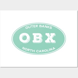 OBX Solid Oval in Aqua Posters and Art